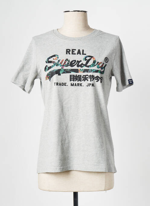 T-shirt gris SUPERDRY pour femme