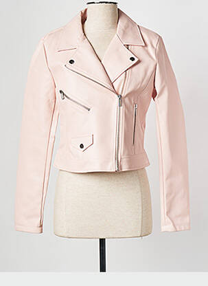 Veste simili cuir rose ONLY femme