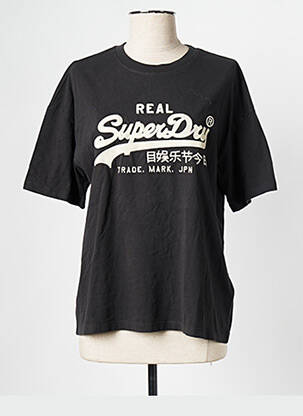 T-shirt noir SUPERDRY femme