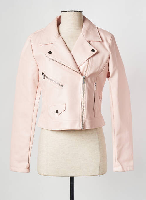 Veste simili cuir rose ONLY pour femme