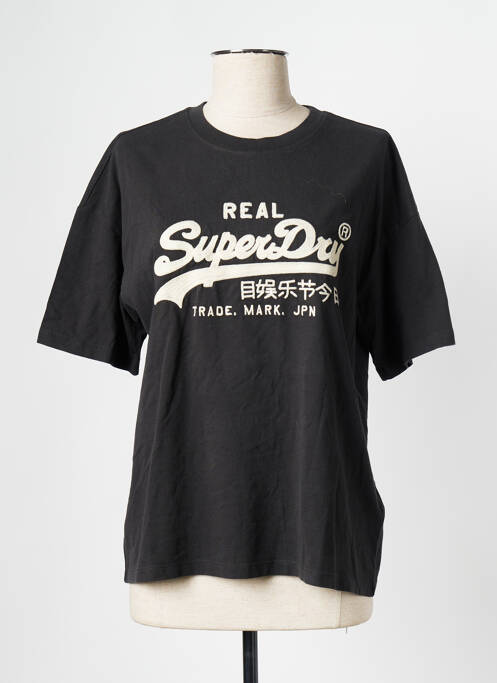 T-shirt noir SUPERDRY pour femme