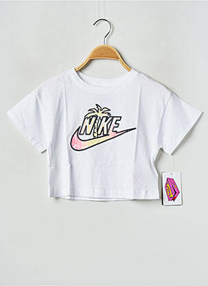 T-shirt col rond blanc NIKE fille