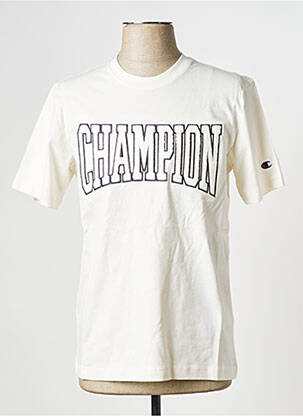 T-shirt col rond blanc CHAMPION homme