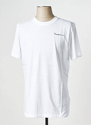 T-shirt col rond blanc KNOWLEDGE COTTON APPAREL homme