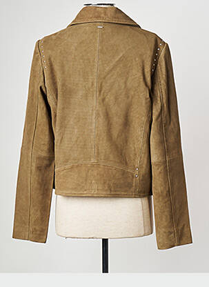 Veste en cuir vert IKKS femme