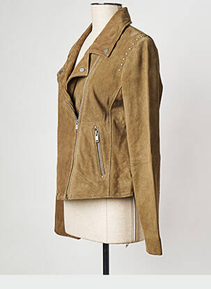 Veste en cuir vert IKKS femme