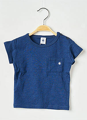 T-shirt col rond bleu PETIT BATEAU garçon