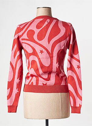 Gilet manches longues col rond rose THINKING MU femme