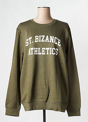 Sweat-shirt col rond vert BIZANCE femme