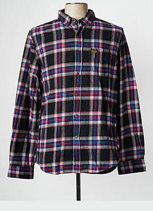 Chemise manches longues violet SUPERDRY pour homme