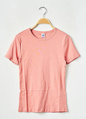 T-shirt col rond rose PETIT BATEAU femme