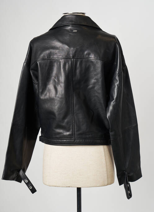 Veste en cuir noir IKKS pour femme