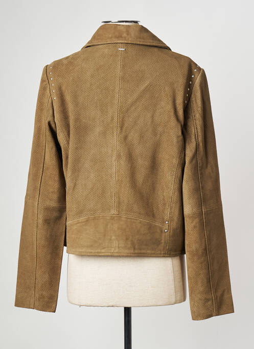 Veste en cuir vert IKKS pour femme