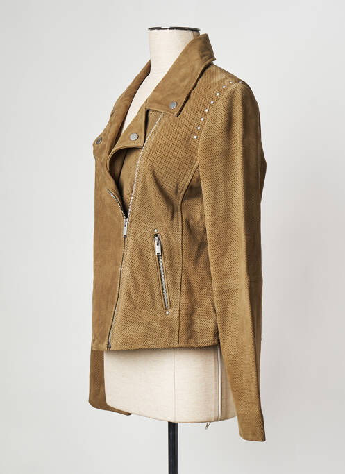 Veste en cuir vert IKKS pour femme