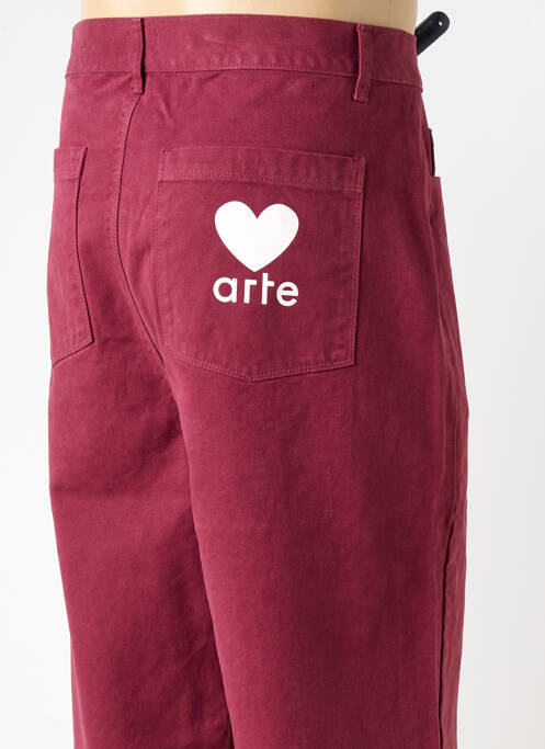 Jeans coupe droite rouge ARTE pour homme