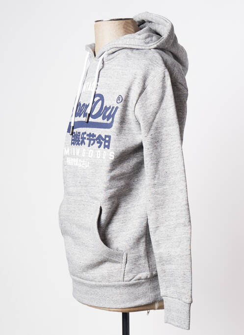 Sweat-shirt gris SUPERDRY pour homme