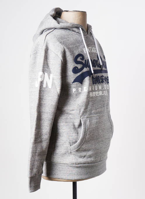 Sweat-shirt gris SUPERDRY pour homme