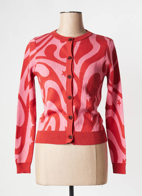 Gilet manches longues rose THINKING MU pour femme