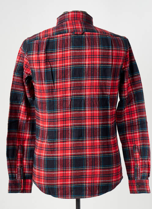 Chemise manches longues rouge SUPERDRY pour homme