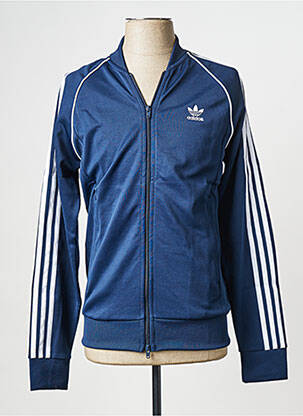 Gilet manches longues bleu ADIDAS homme