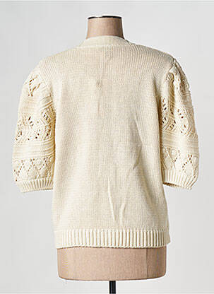 Gilet manches longues col v beige B.YOUNG femme