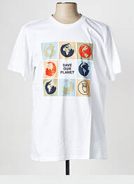 T-shirt col rond blanc KNOWLEDGE COTTON APPAREL homme