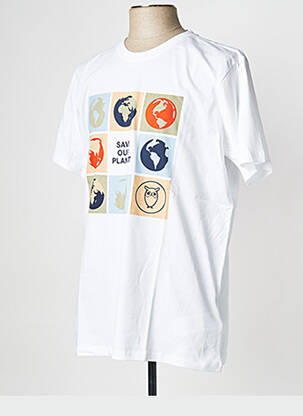 T-shirt col rond blanc KNOWLEDGE COTTON APPAREL homme