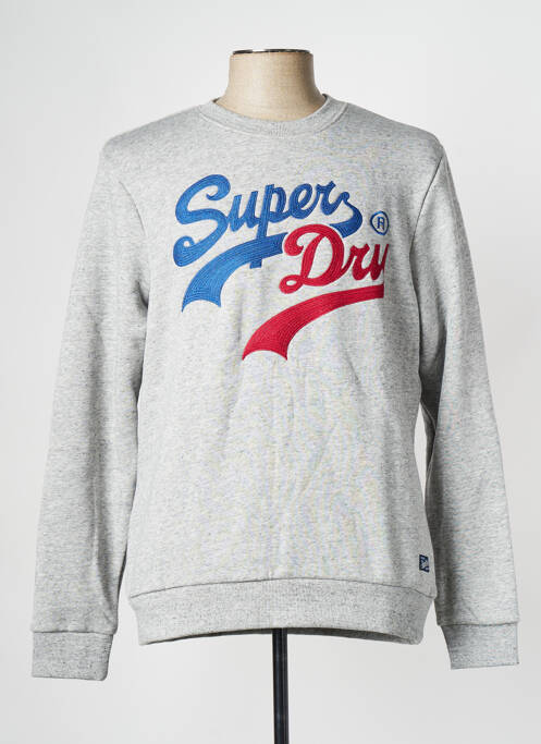 Sweat-shirt gris SUPERDRY pour homme