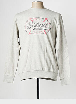 Sweat-shirt col rond gris SCHOTT homme