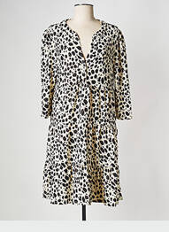 Robe courte col v beige BREAL femme