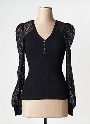 Top col v noir MORGAN femme