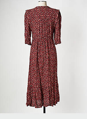 Robe mi-longue col v rouge BONOBO femme