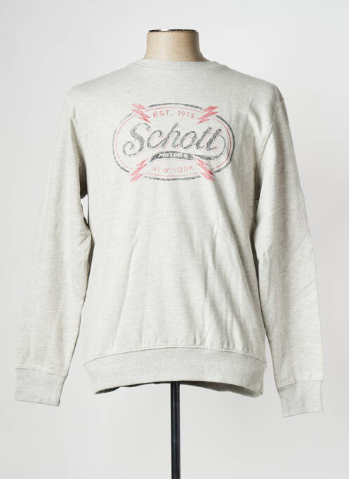 Sweat-shirt gris SCHOTT pour homme