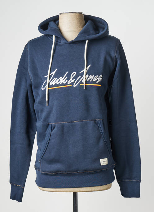 Sweat-shirt à capuche bleu JACK & JONES pour homme