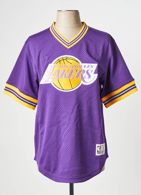 T-shirt violet MITCHELL AND NESS pour homme