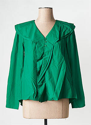 Top col v vert THE KORNER femme