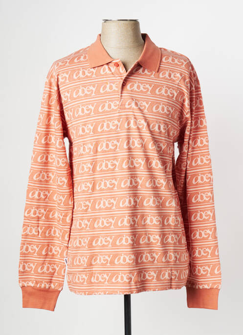 Polo orange OBEY pour homme
