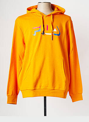 Sweat-shirt à capuche col rond orange FILA homme