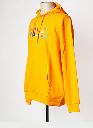 Sweat-shirt à capuche col rond orange FILA homme