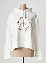 Sweat-shirt à capuche col rond blanc TOMMY HILFIGER femme