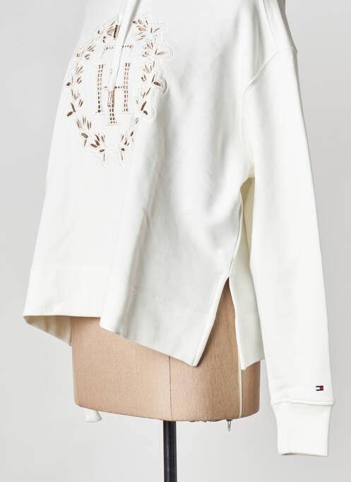 Sweat-shirt à capuche blanc TOMMY HILFIGER femme