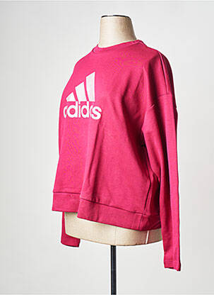 Sweat-shirt col rond rouge ADIDAS femme