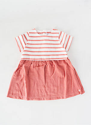 Robe mi-longue col rond blanc PETIT BATEAU fille
