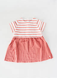 Robe mi-longue col rond blanc PETIT BATEAU fille