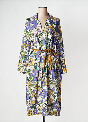 Robe mi-longue col v violet STELLA FOREST femme