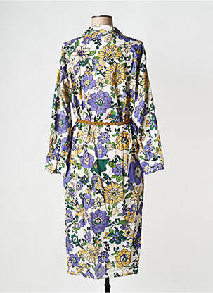Robe mi-longue col v violet STELLA FOREST femme