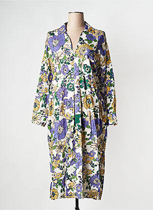 Robe mi-longue col v violet STELLA FOREST femme
