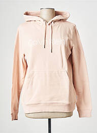 Sweat-shirt à capuche col rond rose CALVIN KLEIN femme