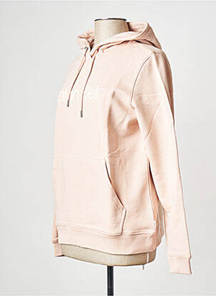 Sweat-shirt à capuche col rond rose CALVIN KLEIN femme