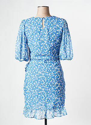 Robe courte col rond bleu NA-KD femme